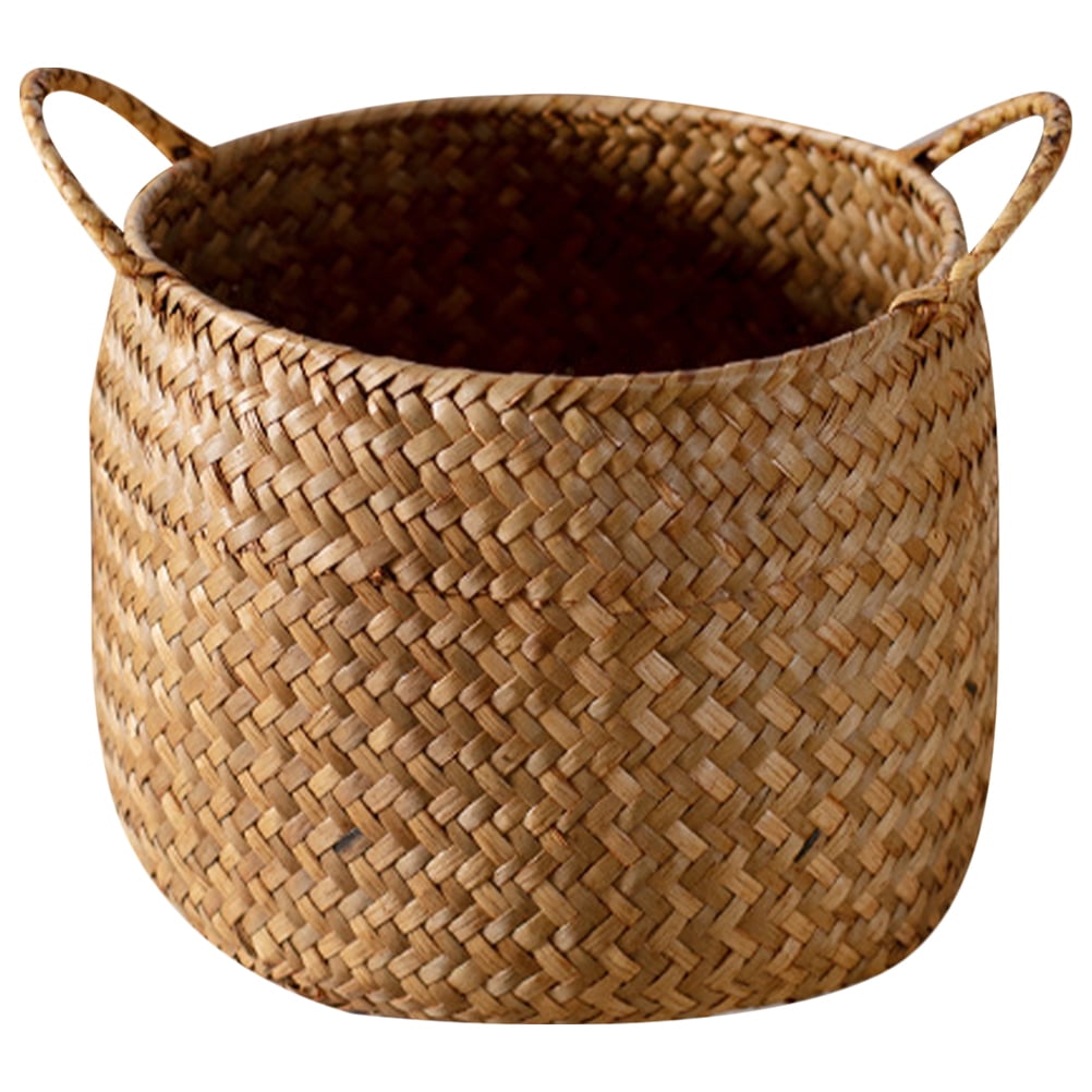 Seagrass Belly Basket for Plant Pots and Home Storage, Decorative Woven Organizer for Indoor Plants and Household Use