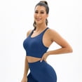 thumbnail image 4 of SWSMCLT Women's Running Tank Top Crop Fitted Yoga Backless Tight Fall Lightweight Top Vest Workout Ribbed Navy Large, 4 of 4