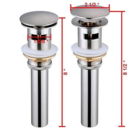 1 5/8" Popup Sink Drain with Overflow Brushed Nickel, This lavatory