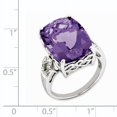 thumbnail image 2 of Sterling Silver Rhodium-Plated Amethyst & Diamond Ring (Size 10) Made In Thailand qr2926am-10, 2 of 2