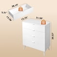 thumbnail image 3 of GALAXHERO 4 Drawer Dresser for Bedroom, Wood Chest of Drawers, Organizer Unit with Metal Handle for Living Room, Closet, Hallway, White, 3 of 10