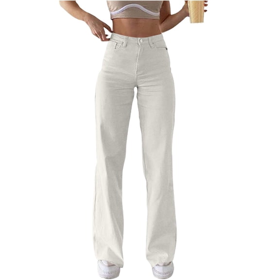 Cargo Jeans For Women Low Rise Bell Bottoms Trendy Straight Leg Stretch Denim Pants Flare Jeans Bootcut Bottom