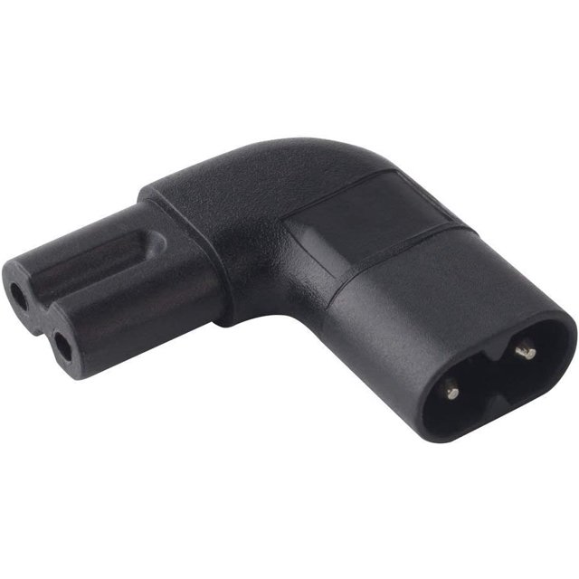 Adaptador de CA de ángulo de 90 grados IEC320 C7 a C8 1pc