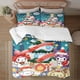 thumbnail image 1 of Juego de edredón navideño Kuromi para niños, niñas, niños y adultos, juego de cama geométrico 3D, 1 funda de edredón + 2 fundas de almohada, 1 of 6