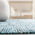 thumbnail image 4 of SAFAVIEH Montauk Kelsey Distressed Cotton Area Rug, Turquoise/Black, 6' x 6' Round, 4 of 8