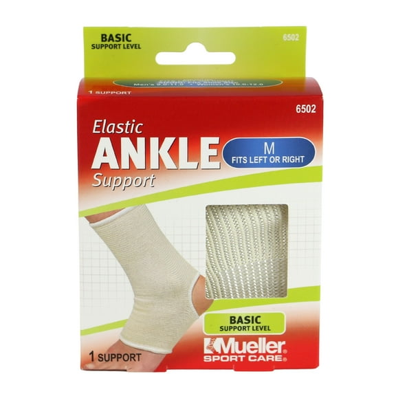 Mueller Elastic Ankle Support, White, Medium