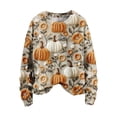 thumbnail image 4 of YVNAURA Pumpkin Sweatshirt for Women Casual Comfort Crewneck Pullover Long Sleeve Loose Fit Fall Graphic Tops Cute Pumpkin Print Sweater for Autumn Thanksgiving Daily 1 Pack, Rose Gold,XXXXL, 4 of 4