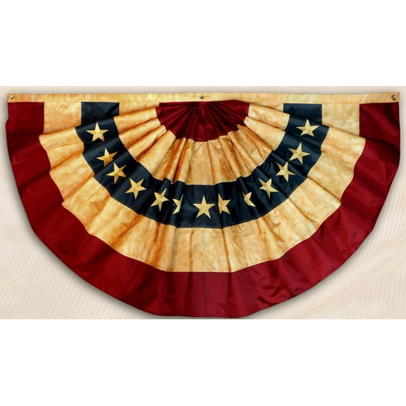 Vintage Betsy Ross Fan Bunting 3'x6' ROUGH TEX® 420D Embroidered