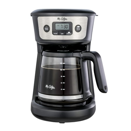 Mr. Coffee 12 Cup Programmable Coffee Maker with Strong Brew  Stainless