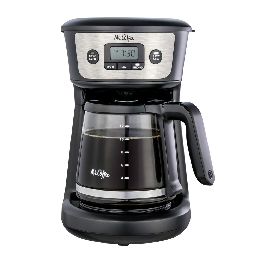Mr. Coffee 12-Cup Programmable Coffeemaker, Strong Brew Selector, Stainless Steel