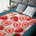 thumbnail image 3 of Yibo Watermelon Cartoon Fruit Pattern Blanket Flannel Soft and Comfortable Anti-static Bed Sofa Blanket, 3 of 7