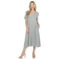 thumbnail image 1 of White Mark Women's Short Sleeve Midi Dress with Pockets, 1 of 6