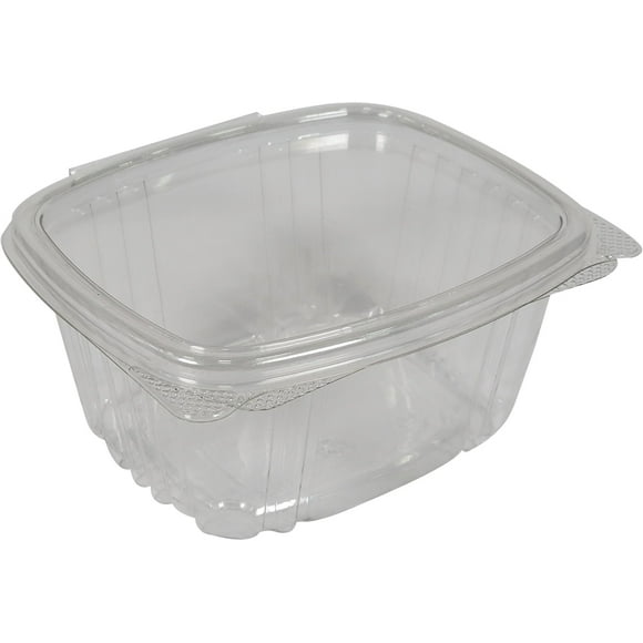 Genpak Hinged Deli Container - Clear - 16oz - 100 Pack - Versatile and Durable Food Packaging Solution (100ct)