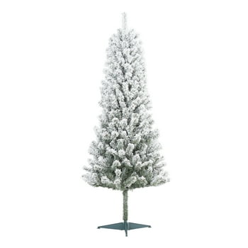 Holiday Time 6ft Un-Lit Snow-Flocked Pine Artificial Christmas Tree