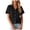 Black, variant on Womens Short Sleeve Button Down Shirts Casual V Neck Collared Blouses Work Tops (White, XL)