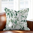 thumbnail image 2 of Green Eucalyptus Leaf Throw Pillow Cover Watercolor Plant Farm Cotton Linen Cushion Cover Throw Pillow Case with Invisible Zipper for Couch Sofa Bed Chair Car 20x20 Inch, 2 of 12