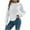 White, variant on Wyobmus Round Neck Sweater for Women Casual Solid Color Hollow Sweater Lantern Long Sleeve Pullover Sweater Khaki