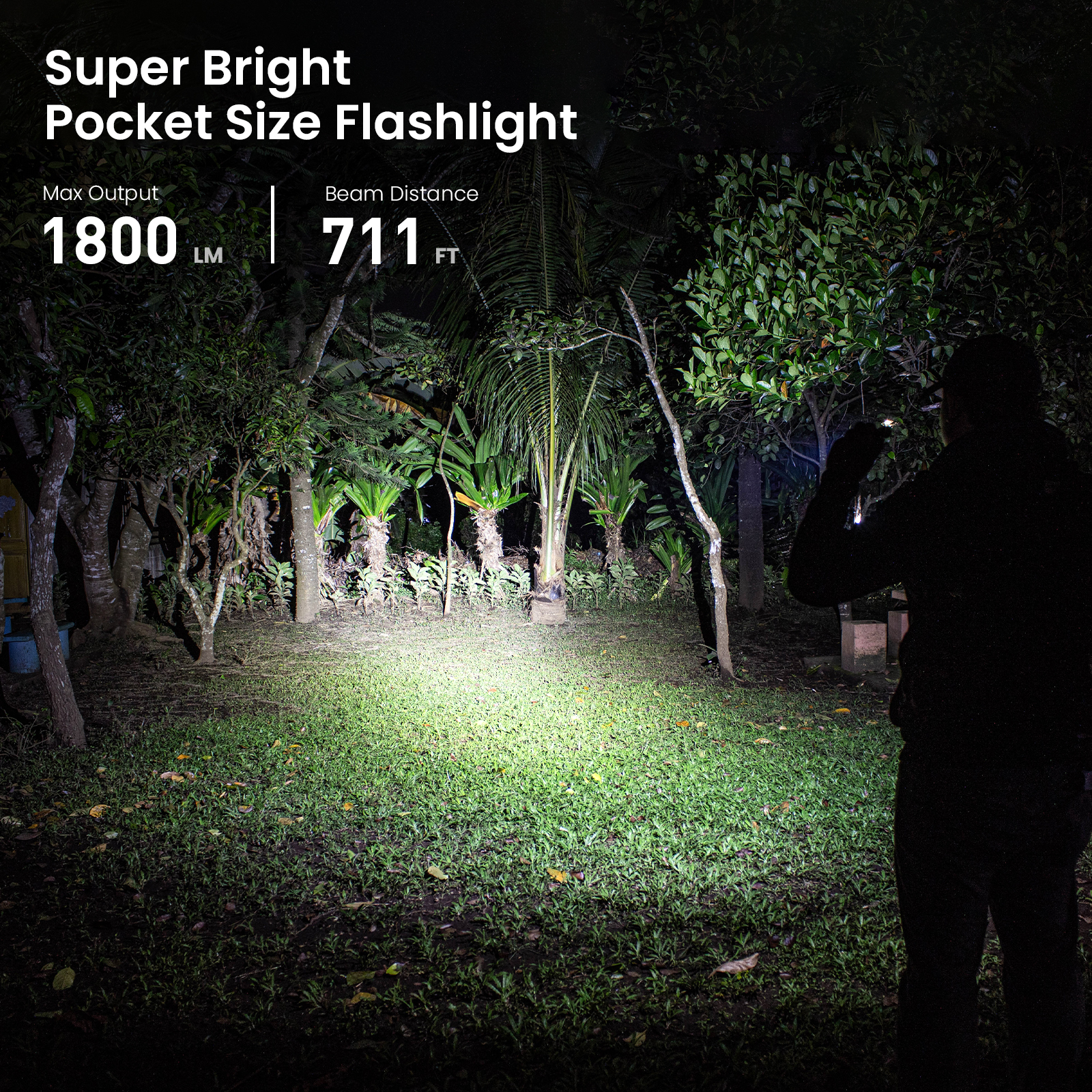Compact EDC Flashlight, Sofirn SC18 Powerful LED Light with Super Bright SST-40 LED, USBC Rechargeable, Small Pocket-Size Flashlight, Maximum Output of 1800 lumens