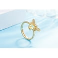 thumbnail image 3 of Anillos para mujer, regalos para mujer, anillo de abeja para mujer con incrustaciones de circonita, anillos de dedo dos en uno, 3 of 5