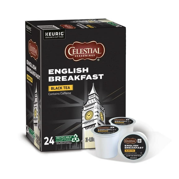 Celestial Seasonings English Breakfast Black Tea Keurig K-Cup Tea Pods, 24 Count