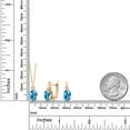 thumbnail image 2 of Gem Stone King 6.95 Ct Swiss Blue Topaz E-F Lab Grown Diamond 18K Rose Gold Plated Silver Pendant and Earrings Jewelry Set, 2 of 4