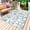 Teal green, variant on Sage Green Flower Outdoor Rug 3x5 Ft - Reversible Patio Rug Outdoor Camping Rugs, Vintage Farmhouse Boho Leaf Spring Washable Indoor Outdoor Area Rugs, Non-Slip Outdoor Carpet Runner for Deck/Porch