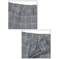 thumbnail image 5 of INSPIRE CHIC Men's Plaid Slim Fit Flat Front Check Office Dress Pants Gray 32, 5 of 6