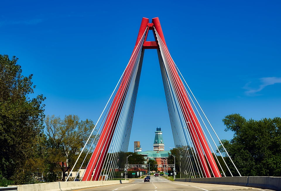 Stewart Bridge Architecture Columbus Indiana Road-12 Inch BY 18 Inch
