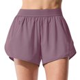 thumbnail image 2 of LOVZFMLL Womens Solid Color High Waisted Running Shorts With Pockets And Yoga Pants Purple XL, 2 of 5