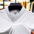 thumbnail image 3 of pstuiky camiseta de hombre, Blusa/camisa informal de cuello redondo y botones de color liso para hombre, de moda de verano camisas casuales para hombre xxxl, 3 of 6