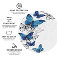thumbnail image 4 of Bingfone Vintage Blue Flying Butterflies Leather Drinks Coasters With Set Of 6,Suitable For Home Kitchen,Coffee Cup Coasters Home Gift, 4 of 9