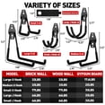 thumbnail image 6 of 16 Pack Garage Hooks Heavy Duty Garage Wall Hooks Tool Hanger, Wall Mount Storage Hooks for Hanging Bike,Ladder,Tools,Anti-Slip Coating, 6 of 8