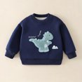thumbnail image 5 of REDARER Boys Crewneck Pullover Sweatshirt Soft Long Sleeve Top with Dinosaur Embroidery Cartoon Design Casual Loose Fit Shirt for Autumn Daily Wear,6-7 Years, 5 of 5
