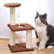 thumbnail image 4 of Árbol rascador moderno para gatos con poste de sisal integrado, diseño que ahorra espacio, estructura metálica plegable, base de madera de 2 niveles, ideal para el dormitorio.,Wsvlmg, 4 of 8