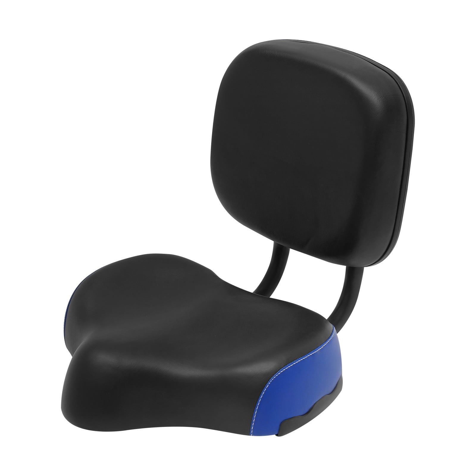 ToppiJoy Electric Universal Bicycle Oversized Tricycle Seat Comfort Electric Bicycle Saddle Soft Seat Pad with PU Leather Back Rest(Black, Blue)