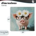 thumbnail image 4 of Stupell Industries Rustic Lodge Nerdy Natalie Piglet Canvas Art, 24 x 24, by Tina LeCour, 4 of 8