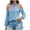 Sky Blue, variant on aidice Off the Shoulder Tops for Women Casual High Neck Long Sleeve Loose Keyhole Solid Color Shirts