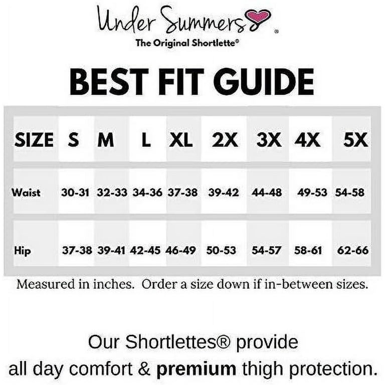 Undersummers Womens Slip Shorts Prevent Thigh Chafing Stay-Put