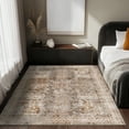 thumbnail image 3 of Socofuz Vintage Big Area Rug 8x10, Non-Slip Floor Carpet Printed Soft Durable Stain Resistant Living Room Dining Room Bedroom,Light Brown, 3 of 6