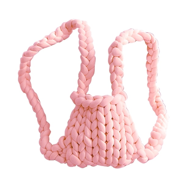 Mochila para mujer, mochila informal tejida gruesa de lana islandesa para niñas (rosa) Tmvgtek Para Estrenar