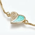 thumbnail image 3 of QQTDFG Adjustable Bracelets Slider Opal Cubic Zirconia Heart Gold Blue Pink 8.8" P503-Green-Yellow Gold, 3 of 4