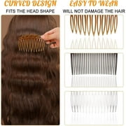 18 Pieces French Side Combs, Plastic Side Hair Twist Decorative Comb with Teeth, Hair Combs Slides Hair Clips Accessories for Women Bridal Wedding Veil Girls Thick and Fine Hair