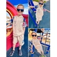 thumbnail image 6 of Oudiya Boys Summer Outfits Short Sleeve Letter Graphic Pullover Hooded T-shirt and Shorts 2 Piece Set for Kids 5-11Y, 6 of 6