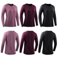 thumbnail image 6 of Women Long Sleeve Leisure Yoga Tops Quick Dry Fitness Running Jogging Shirt Tops Sportswear, 6 of 6