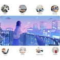 thumbnail image 5 of Purple Anime Kawaii Desk Mat Mousepad Cute Cat XXL Large Gaming Japanese Girly Aesthetic Mouse Pad Tokyo Street Desk Mat 31.5x15.75 in, Girl Gamer Desktop Mat Computer Laptop Keyboard Mouse Mat, 5 of 6