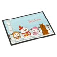 thumbnail image 1 of Caroline's Treasures Feliz Navidad Carolers Karelian Bear Dog Alfombrilla para interior o exterior 18x27 BB2353MAT 18 x 27 Multicolor Caroline's Treasures BB2353MAT, 1 of 1