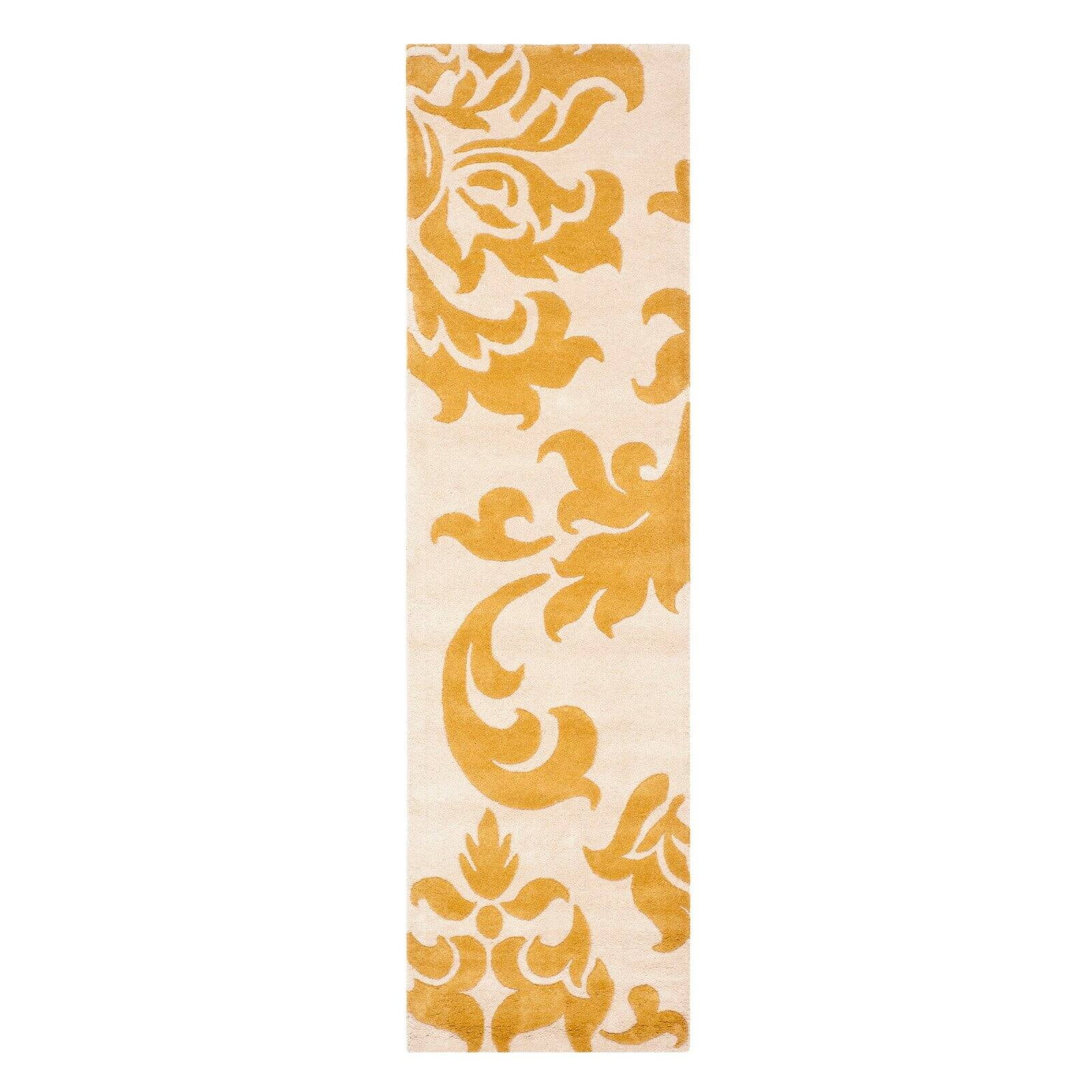 SAFAVIEH Martha Stewart Barcelona Floral Wool Area Rug, Blue Suede, 9' x 12'