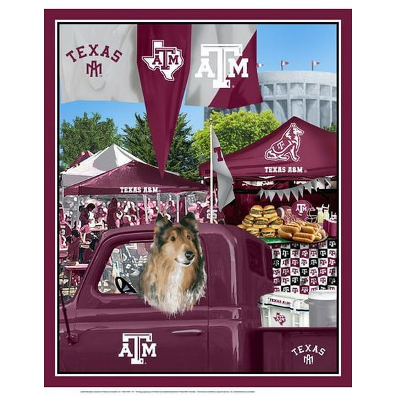 Texas A&amp;M University 100% Cotton Tailgate Panel-Sold by the Panel-43"x36"