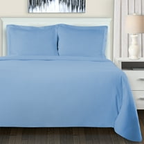 Cotton Flannel Trellis-Solid Duvet Cover Set by Blue Nile Mills, Full/Queen, Light Blue