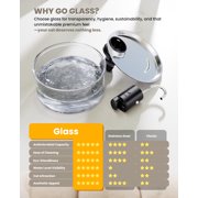 FURCLAN Cat Water Fountain, Glass, 108oz/3.2L, Cordless Battery Operated, Motion Sensor, for Cats and Dogs
